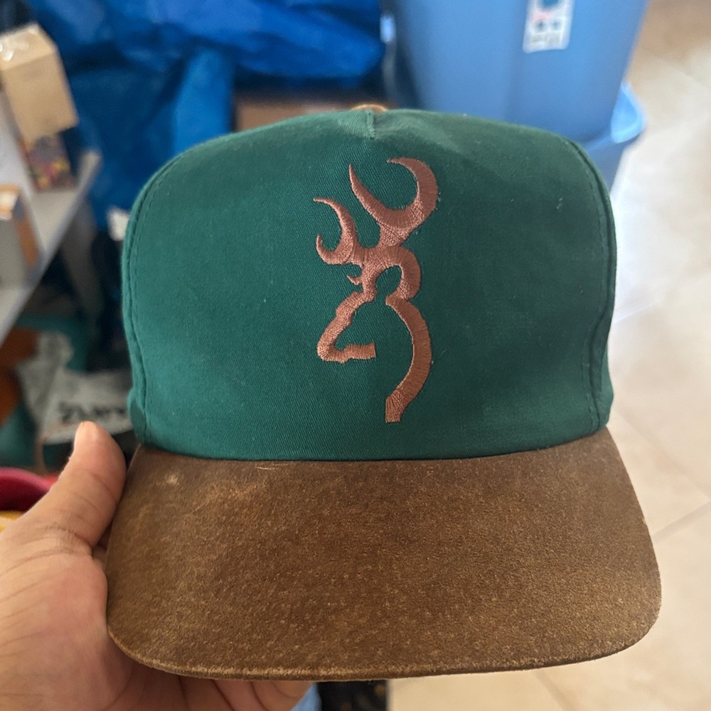 Green and Brown hunting Cap Strapback adjustable unisex adult